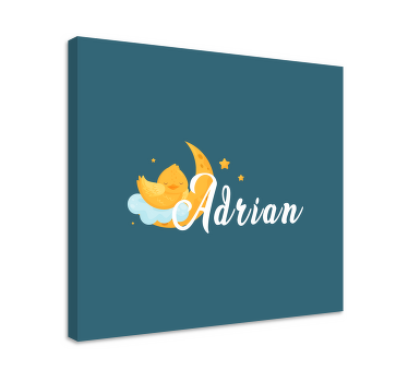 Cuadro aves Chica en la luna con estrellas - TenVinilo