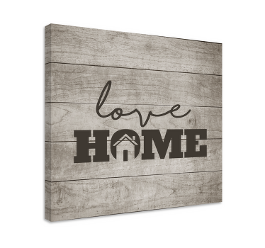 Tableau avec l'écriture love home sur du bois - TenStickers
