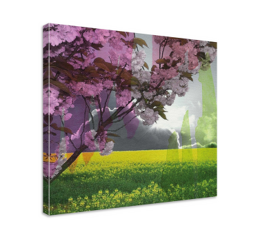 Sommer stemning landskab blomster lærred - TenStickers