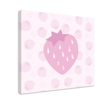 Cuadro para cocina Patrón de fresas en rosa - TenVinilo