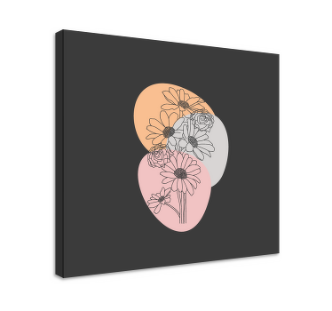 Buket ayçiçeği hat sanatı çiçek tuval - TenStickers