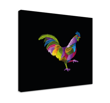 Colorful Rooster Design bird canvas wall art - TenStickers