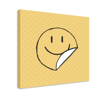 Cuadro en arte Cara de lápiz de sonrisa amarilla - TenVinilo