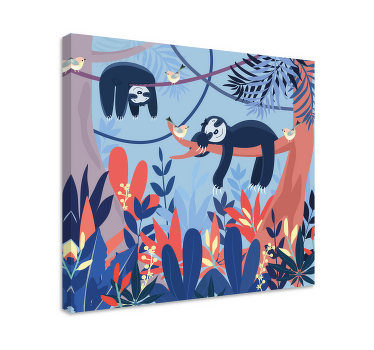 Nukkuvat eläimet metsässä lasten canvas - Tenstickers