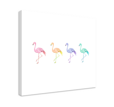 Colorful seamless flamingos canvas pictures - TenStickers