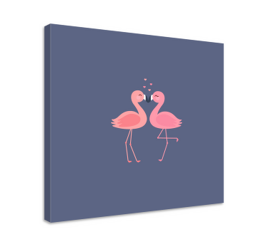 Flamingoer danner et hjerteindgang lærredskunst - TenStickers