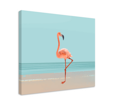 Imagine flamingo pe pânză de nisip artă de perete - TenStickers