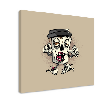 Kaffe zombie graffiti karakter moderne lærred - TenStickers