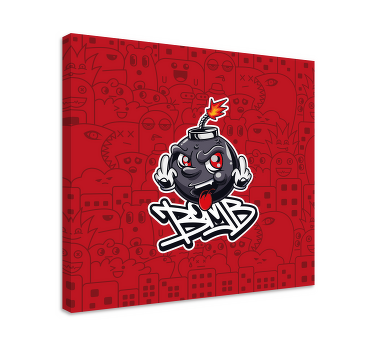 赃物婴儿炸弹涂鸦卡通现代画布 - TenStickers