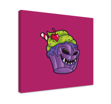 MENACING CUPCAKE CREATURE quote canvas - TenStickers