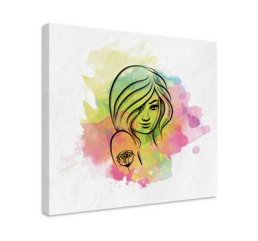 Tablou persoane portret feminin acuarelă - TenStickers