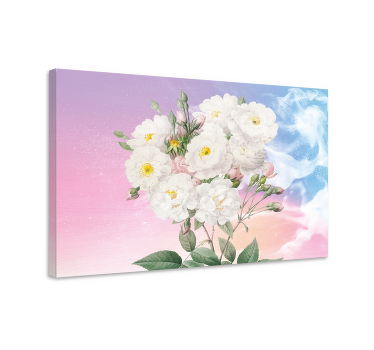 Malede blomster landskab 3d lærredstryk - TenStickers