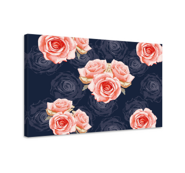 Quadro 3D Flores rosa com azul - TenStickers