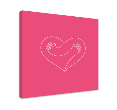 Krammer et hjerte 3d lærredstryk - TenStickers