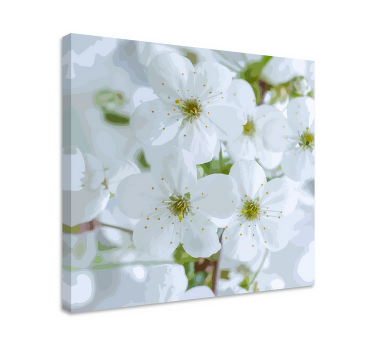 White pastel colors petals flower canvas - TenStickers