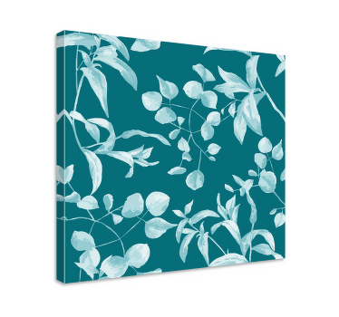 Cuadro de flores Diseño de acuarela azul - TenVinilo