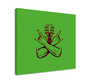Cuadro musical Manos cruzadas, señal, roca - TenVinilo