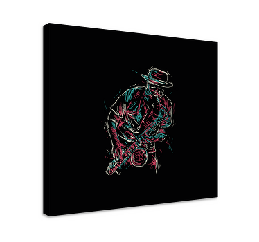 Abstract jazz saxophone player Music canvas - TenStickers