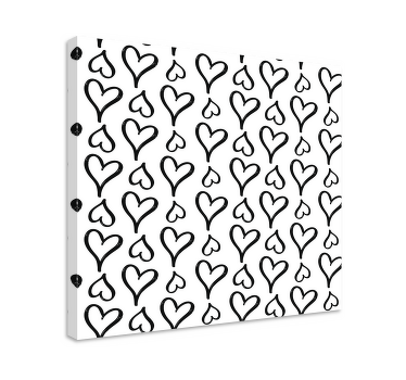 μαύρα εικονογραφημένα καρδιά εικονίδια καμβά εκτυπώσεις τέχνης - TenStickers