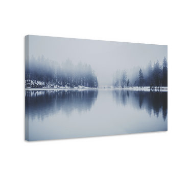 Winter foggy forest landscape canvas - TenStickers