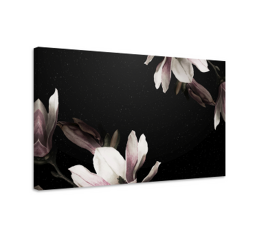 Black and white magnolias landscape canvas - TenStickers
