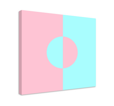 Cuadro para salón Bloque de color geométrico redondo - TenVinilo