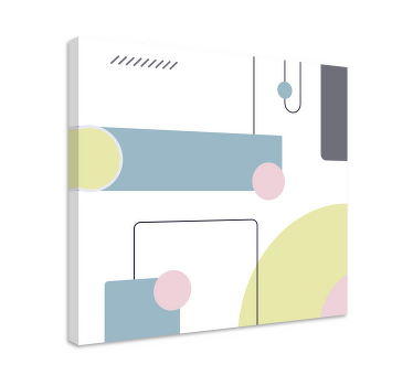 Quadro decorativo para sala Fundo geométrico pastel - TenStickers