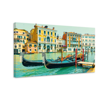 Cuadro 3d Canales de aquarella venecia - TenVinilo