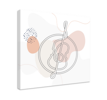 Stregtegning cello design musik lærred - TenStickers