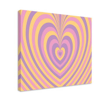 Psykedeelinen upea sydän taide canvas - Tenstickers