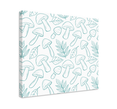 White and light blue mushrooms  Plant canvas - TenStickers