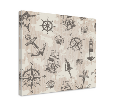 Zeilen nautische elementen canvas - TenStickers
