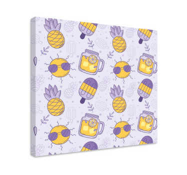 Fruit canvas wall art sunny pineapple delights - TenStickers