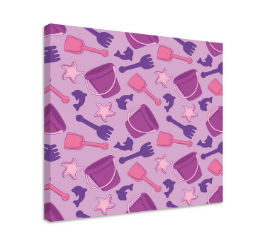 Cuadro infantil patrón de juguetes de playa - TenVinilo