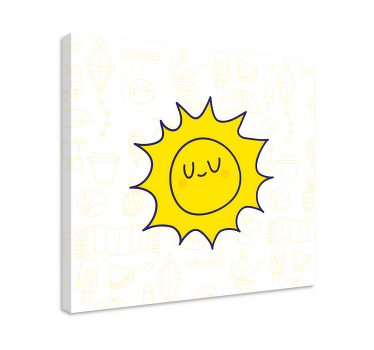 Wandbild Schlafzimmer Einfache handgezeichnete sonne - TenStickers