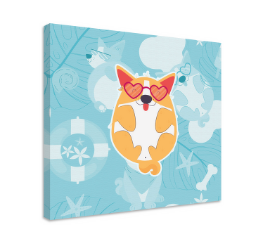 Dog wall art charming corgi at ease - TenStickers