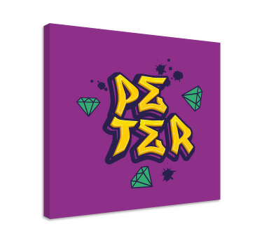 Zelené diamanty graffiti personalizované obraz - TenStickers