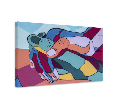 Colorful hand drawn hands canvas art prints - TenStickers