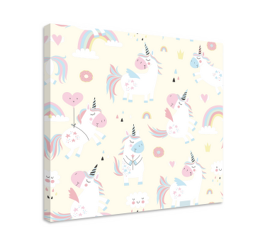 Tableau licorne motif de licornes ludiques - TenStickers