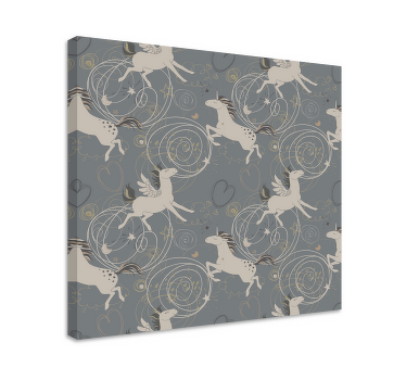 Pegasus unicorns dark background nursery canvas - TenStickers
