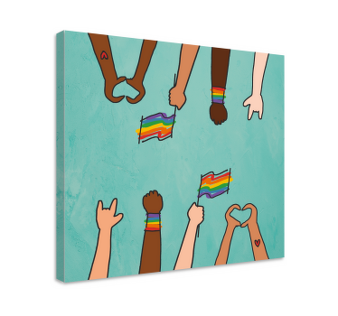 Cuadro casa Orgullo gay estilo doodle - TenVinilo