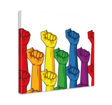 Fist in rainbow colors pride canvas - TenStickers