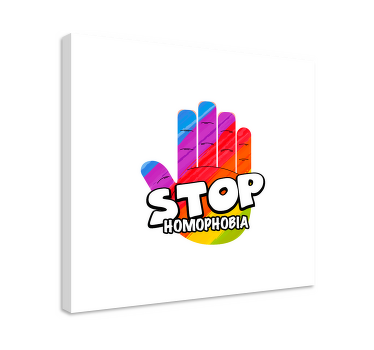 Stop homofobi koncept hånd hjem lærredstryk - TenStickers