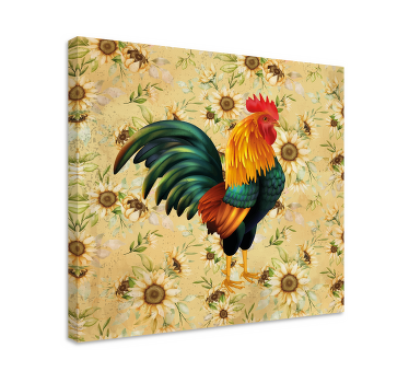Cuadro aves Gallo y girasoles - TenVinilo
