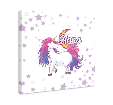 Cuadro personalizable Unicornio y luna - TenVinilo
