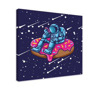 Tablou jocuri video spaceman pe gogoașă - TenStickers