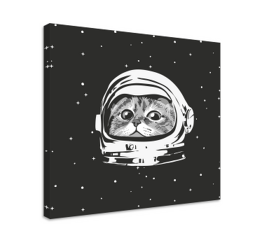 Obraz koty czarno-biały astronauta - TenStickers