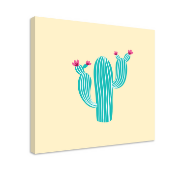 Cuadro plantas Cactus de color azul pastel - TenVinilo