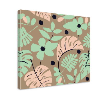 Quadro de flores Flores e folhas de monstera de cor pastel - TenStickers