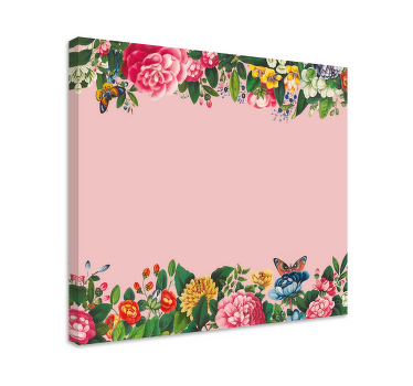Vintage pæoner med blade blomst lærred - TenStickers